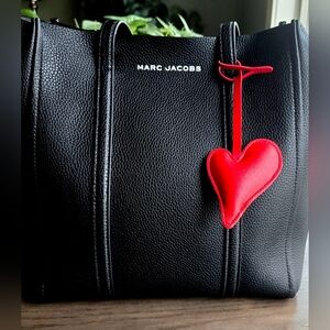 Red Leather Heart Bag Charm